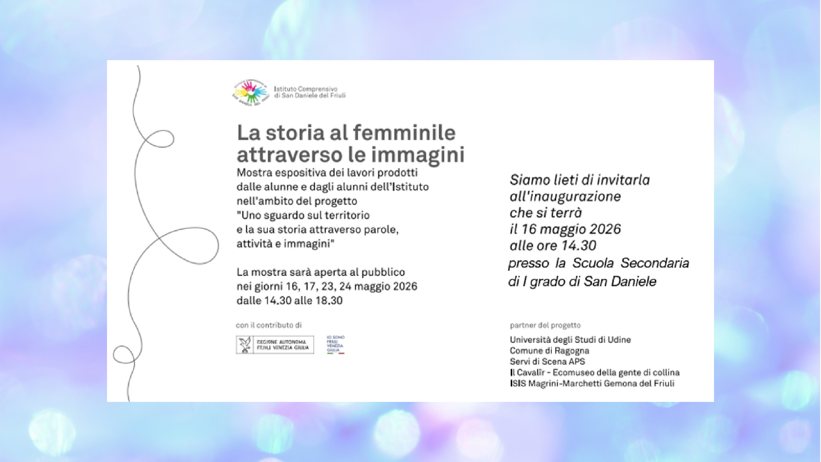 Inaugurazione mostra La storia al femminile attraverso le immagini INVITO